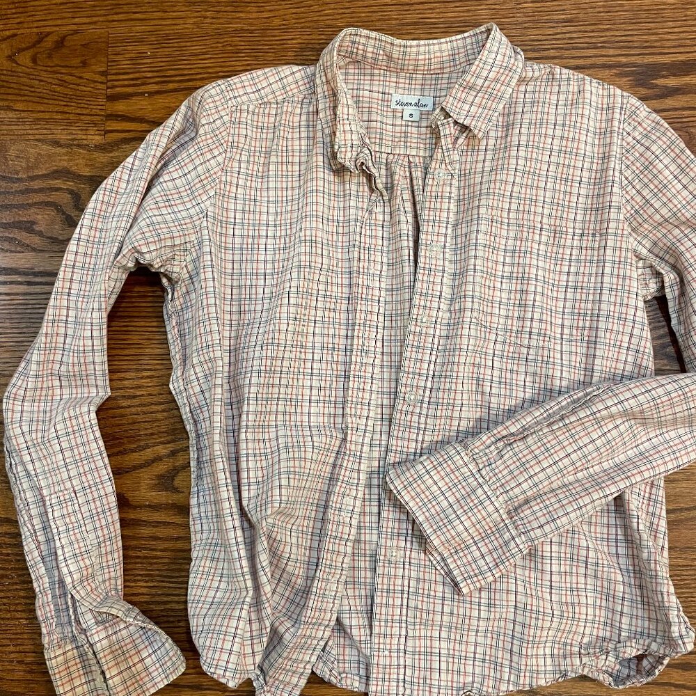 Steven Alan Shrunken Cotton Shirt – Women’s S, Plaid Button-Down.